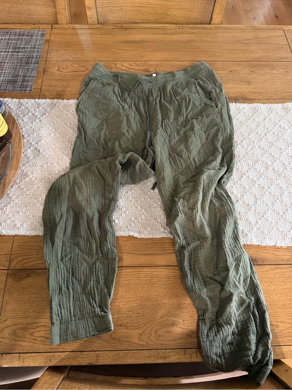 Rebecca Taylor Men's Olive Green Relaxed Drawstring Joggers